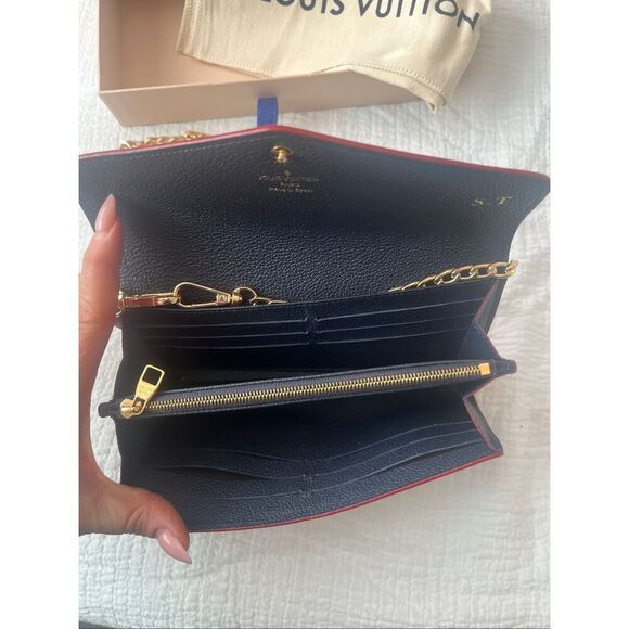 LOUIS VUITTON Empreinte Sarah Wallet NM Marine Rouge with chain - Picture 6 of 10